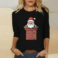 thumbnail image 1 of Cadancy Christmas Tops for Women 2025 Party Santa Crewneck 3/4 Sleeve Blouse Plus Size Vintage Casual Holiday Blouses Xmas Dressy Winter Funny Shirts, 1 of 5