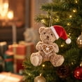 thumbnail image 1 of Cadancy Christmas Tree Ornaments Plush Bear Figurine with Winter Hat Scarf Holding Gingerbread Star Pendant for Holiday Winter Home Festive Party Supplies Decoration Gift, 1 of 7