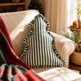thumbnail image 1 of Clearance! Christmas Tree Shaped Throw Pillow Striped Ruffle Edge Cushion Soft Plush Vintage Decorative Pillow for Sofa Couch Xmas Holiday Farmhouse Home Decor, 1 of 7