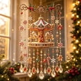 thumbnail image 1 of Clearance! Christmas Wind Chime Carousel with Gingerbread Figures Candy Cane Snowflake Crystal Drops for Holiday Indoor Outdoor Porch Home Decor Xmas Party Seasonal Hanging Ornament, 1 of 6