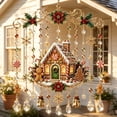 thumbnail image 1 of Clearance! Christmas Wind Chime Gingerbread House Hanging Decoration with Crystal Pendants Bells for Holiday Indoor Outdoor Porch Garden Yard Home Party Xmas Seasonal Decor Ornament, 1 of 6