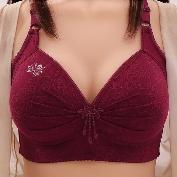 Cadancy -Comfort Wireless Bra Full Coverage Adjustable Strap Bralette Striped T-Shirt Design Supportive Seamless Lounge Wear Bracieles Para Mujeres Wine XL