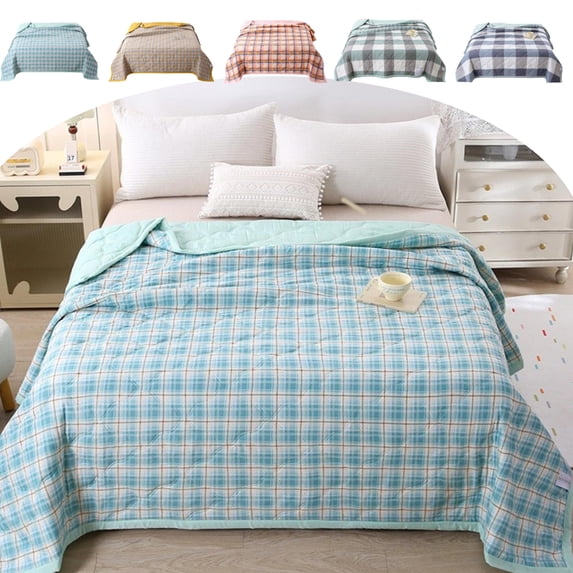 Clearance! Comforter Washed Cotton Summer Quilt Air Conditioner Blanket Machine Washable Lightweight Bedspread Coverlet for Twin Full Queen King Size Bedding