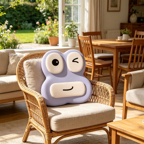 Cadancy Cute Frog Lumbar Support Pillow Soft Plush Back Cushion for Office Chair Car Seat Desk Ergonomic Memory Foam Lower Back Home Decor Reading Rest