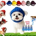 thumbnail image 1 of Cadancy Dog Beanie Hat with Ear Holes Small Cute Soft Knitted Warm Winter Hat for Cold Weather Outdoor Indoor Comfy Puppy Pet Cap (Blue), 1 of 6