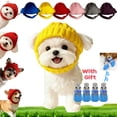 thumbnail image 1 of Cadancy Dog Beanie Hat with Ear Holes Small Cute Soft Knitted Warm Winter Hat for Cold Weather Outdoor Indoor Comfy Puppy Pet Cap (Yellow), 1 of 6
