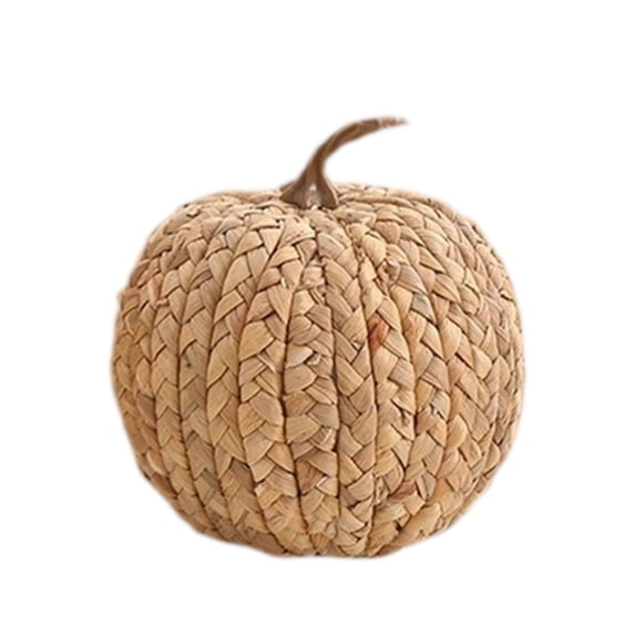 Cadancy Fall Decor Woven Rattan Pumpkin Table Centerpiece Autumn Harvest Home Decoration Thanksgiving Mantel Shelf Display Rustic Farmhouse Kitchen Living Room Seasonal Ornament Gift