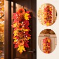 thumbnail image 1 of Cadancy Fall Wreath Artificial Maple Leaf Sunflower Door Swag with Berry Pumpkin Accent Hanging Ornament Thanksgiving Decorations Front Porch Harvest Seasonal Wall Decor, 1 of 6