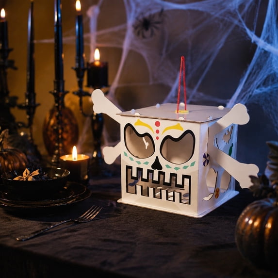 Cadancy Halloween Craft Kit Projection Lantern DIY Set for Home Decor Spooky Ghost Light Hanging Decoration Handmade Creative Activity Party Favor Gift