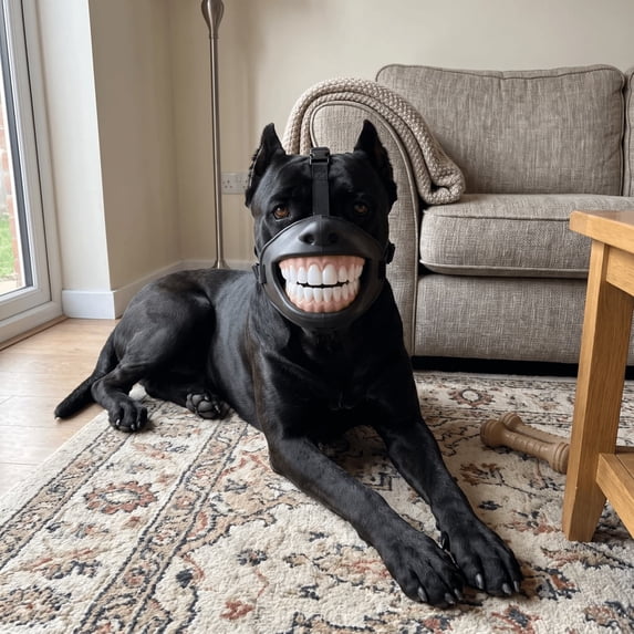 Cadancy Halloween Dog Muzzle Funny Teeth Design Rubber Adjustable Strap ...