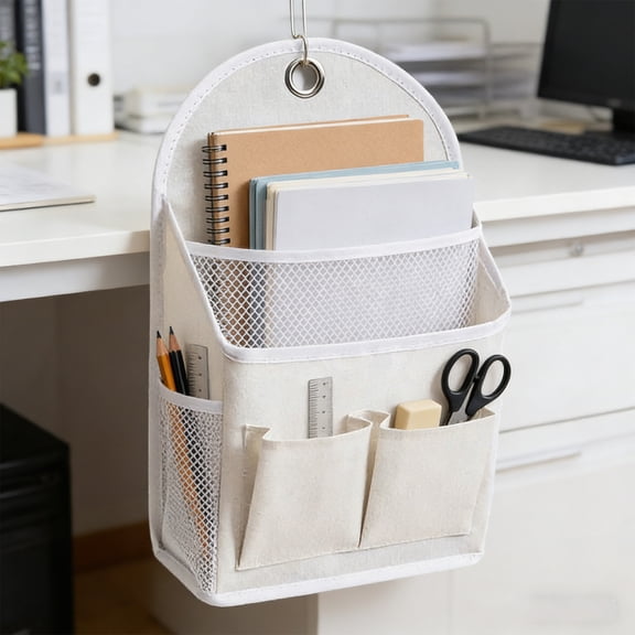 Cadancy Hanging organizer Wall Storage Bag with Pockets Over Door Fabric Container for Office Dorm Room Stationery Book Holder Space Saving organization