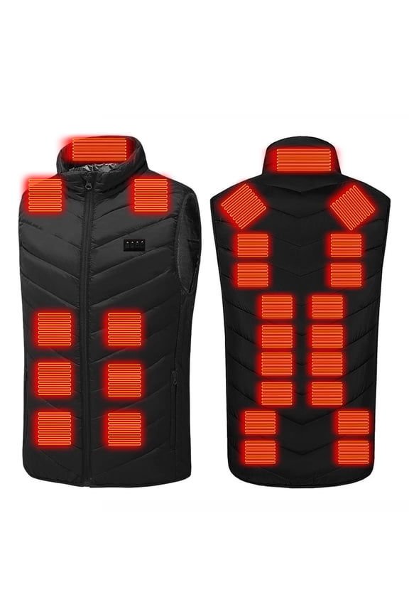 Heated Jacket for Men Women Sleeveless Zip Up 29 Heating Zones Washable Plus Size Quilted Vest 3 Temperature Modes USB Winter Thermal Vests with Pockets Unisex Outdoor Coats