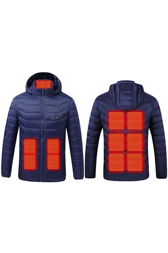 Heated Jacket Women Men Rechargeable Washable 11 Heating Zones Thermal Long Sleeve Quilted Jackes Zip Up Casual Outdoor Detachable Hood Winter Coat Unisex Outfits