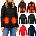 thumbnail image 1 of Cadancy Heater Jackets for Men Women Plus Size 9 Heating Zones Thermal 2 Temperature Modes Winter Coats Zip Up Washable Detachable Hooded Quilted Jacket with Zipper Pockets, 1 of 9