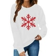 thumbnail image 1 of Cadancy Holiday Tops for Women Christmas Snowflake Crew Neck Long Sleeve Pullover Sweatshirts Festival Holiday Winter Funny Shirts Casual Loose Xmas Outfits 2025, 1 of 5