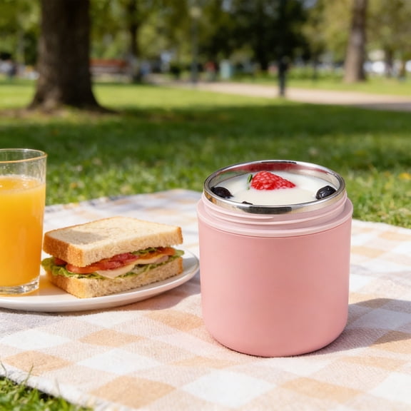 Cadancy Insulated Food Jar Double Wall Stainless Steel Container Keeps Meals Hot or Cold Leakproof Lid Perfect for Soup Cereal Yogurt Lunch on the Go Durable
