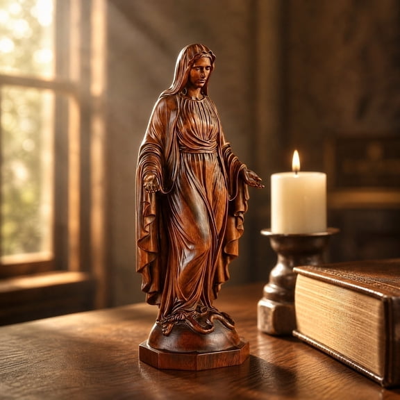 Cadancy Jesus Statue Figurine Sacred Heart Religious Decor Desktop Shelf Sculpture Home Church Altar Meditation Room Spiritual Gift Christian Faith Keepsake Ornament Indoor