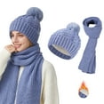 thumbnail image 1 of Cadancy Knit Hats for Women with Scarf 2 Piece Set Winter Comfort Warm Pompom Baenies Hat Cute Trendy Outdoor Cold Weather Snow Caps, 1 of 6
