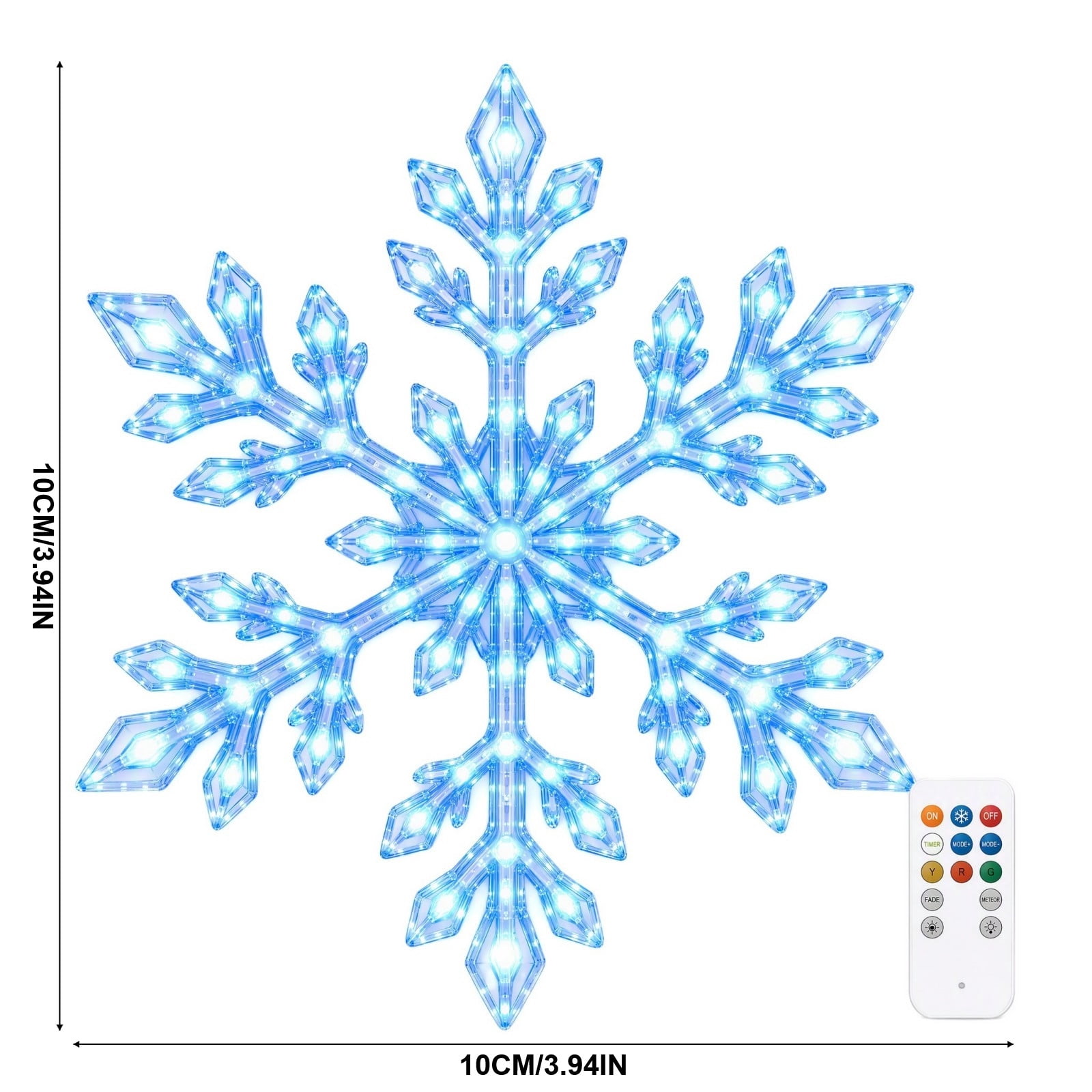 Control Main Window Cadancy LED Snowflake Window Light Christmas Decorations 10 Inch ...
