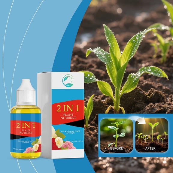 Cadancy Liquid Plants Food Indoor and Outdoor Fertilizer Nutrient Solution Root Stimulator for Potted Plants Vegetables Flowers Garden Growth Enhancer Supplement 2 in 1