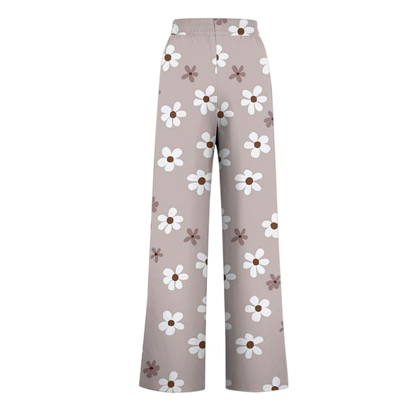 Cadancy Lounge Pants Women Wide Leg Bows Print Cute Sweatpants with Pockets Drawstring Waist Casual Baggy Trouser Y2K Fashion Outfits