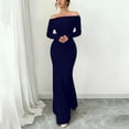 thumbnail image 1 of Cadancy Off Shoulder Dresses for Women Formal Long Sleeve Elegant Bodycon Backless Cocktail Party Prom Maxi Dress Mermaid Dressy Evening Gowns, 1 of 9