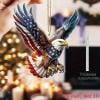 Cadancy Patriotic Eagle Ornament Hanging Decor American Flag Eagle Decoration Independence Day Gift Acrylic Christmas Tree Ornament for Home Office Car Decorations