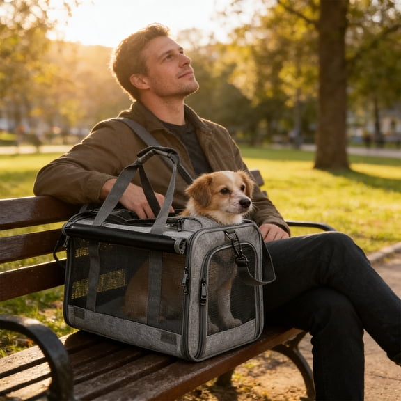 Cadancy Pet Carrier Backpack Small Dogs and Cats Portable Foldable with Mesh Windows Ventilation Breathable Design Hands Free Travel Bag for Hiking Vet Visits Outdoor