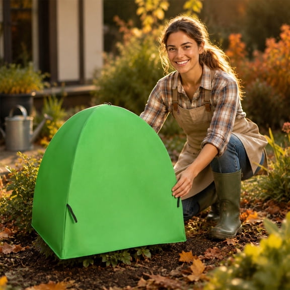 Cadancy Plants Covers Freeze Protection Garden Cloche Reusable Frost Blanket Winter Plants Protector Outdoor Vegetable Cover Zippered Greenhouse Effect Yard Lawn Shrub Guard
