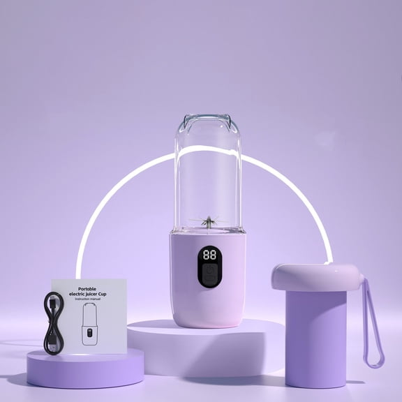 Cadancy Portable Blender Personal Smoothie Maker USB Rechargeable Wireless Juicer Cup with Digital Display Mini Fruit Mixer for Home Kitchen Travel Gym Ice Crushing