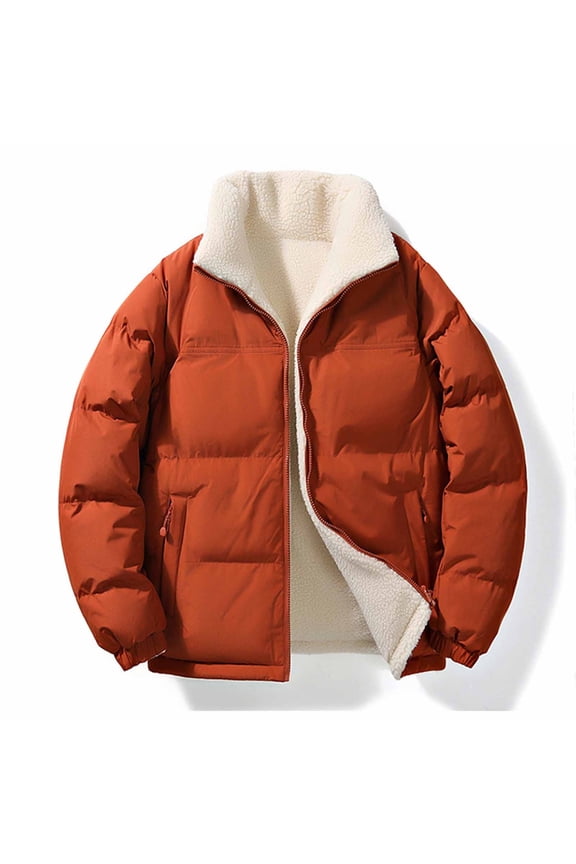 Quilted Jackets for Women Trendy Reversible Fuzzy Fleece Zip Up Down Jacket with Zipper Pockets Stand Collar Warm Puffy Padded Coats 2025 Winter Sherpa Coat