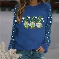 thumbnail image 1 of Cadancy Saint Patricks Day Shirt Women Long Sleeve Crew Neck Irish Shamrock Graphic Cute Sweatshirts Pullover Loose Casual Holiday Trendy Tops, 1 of 5