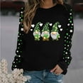 thumbnail image 1 of Cadancy Saint Patricks Day Shirt Women Long Sleeve Crew Neck Irish Shamrock Graphic Cute Sweatshirts Pullover Loose Casual Holiday Trendy Tops, 1 of 5