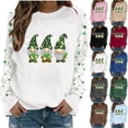 thumbnail image 1 of Cadancy Saint Patricks Day Shirt Women Long Sleeve Crew Neck Irish Shamrock Graphic Cute Sweatshirts Pullover Loose Casual Holiday Trendy Tops, 1 of 5
