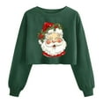 thumbnail image 1 of Cadancy Santa Sweatshirt Women Funny Graphic Cropped Pullover Crewneck Long Sleeve Tops Casual Loose Holiday Xmas Winter Sweatshirts Party Trendy Outfits 2025, 1 of 5