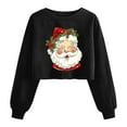 thumbnail image 1 of Cadancy Santa Sweatshirt Women Funny Graphic Cropped Pullover Crewneck Long Sleeve Tops Casual Loose Holiday Xmas Winter Sweatshirts Party Trendy Outfits 2025, 1 of 5