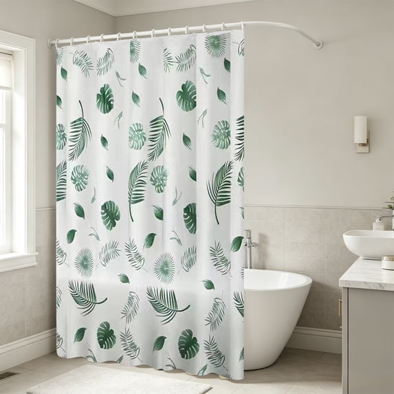 Cadancy Shower Curtain Waterproof PEVA Liner with Pattern Bathroom Decor 6 Hooks Included Mildew Resistant Machine Washable Standard Size Bath Tub Privacy Divider