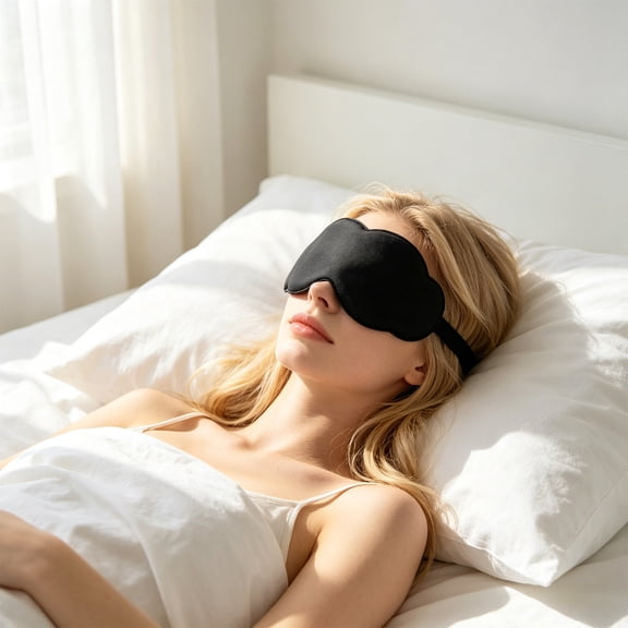 Cadancy Sleep Mask Cloud Contoured Eye Cover, Light Blocking Blindfold for Travel Nap Deep Rest, Soft Padded Night Shade with Adjustable Strap