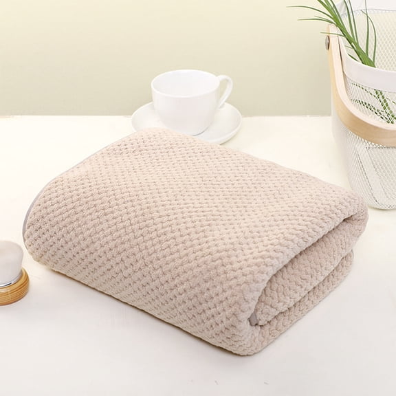 Cadancy Soft Waffle Texture Bath Towel - 28" x 55" - Absorbent Quick Dry Microfiber Shower Towel for Home dark grey