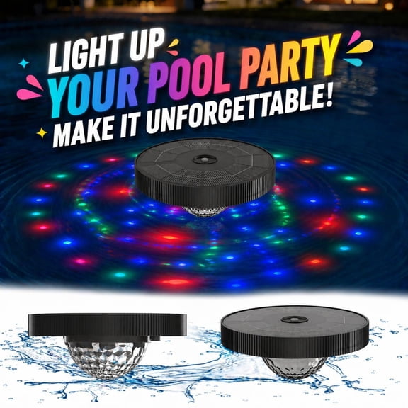 Cadancy Solar Floating Pool Lights Waterproof LED Pond Lamp Multi-Color Changing Underwater Disco Ball Light for Swimming Pool Garden Fountain Party Outdoor Landscape Decoration
