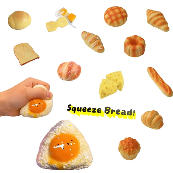 Cadancy Squishing Long Bread Slow Rising Stress Ball, Realistic Food Shaped Decompression Pinch Balls, Fidget Anxiety Relief Squeezable Gadgets