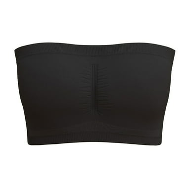 Cadancy Strapless Bandeau Bra Seamless Removable Pad Design Tube Top Bralette Wirefree T-Shirt Underwire Support Brasieres Para Mujer Black X5X