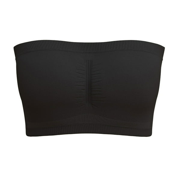 Cadancy Strapless Bandeau Bra Seamless Removable Pad Design Tube Top Bralette Wirefree T-Shirt Underwire Support Brasieres Para Mujer Black X5X