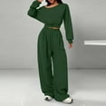 thumbnail image 1 of Cadancy Sweat Suits for Womens 2 Piece Crop Top Off the Shoulder Loose Fit Wide Leg Drawstring Waist Sweatpants with Pockets y2k Fashion Casual Cozy Sweatsuit Outfits, 1 of 4