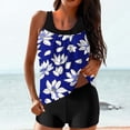 thumbnail image 1 of Cadancy Swimsuits for Women 2 Piece Tankini Tummy Control Blouson Tank Top with Boy Shorts Printed Bathing Suits Athletic Comfy Trendy Swimwear, 1 of 5