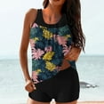thumbnail image 1 of Cadancy Tankini Swimsuits for Women 2 Piece Blouson Swim Tops Tummy Control Shorts Bathing Suits Breathable Cozy Athletic Swim Suits Print Beach Swimwear, 1 of 6