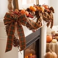 thumbnail image 1 of Cadancy Thanksgiving Ribbon 15ft Plaid Pattern Fabric Ribbon Wired Edge for Gift Wrapping Crafts Bow Making Wreath Seasonal Handmade Project Fall Decor, 1 of 6