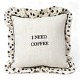 thumbnail image 1 of Clearence! Throw Pillow Polka Dot Pattern Ruffled Edge Embroidered Coffee Theme Home Decor Soft Comfort Square Cushion for Couch Sofa Living Room Bedroom Modern Home Decor, 1 of 9
