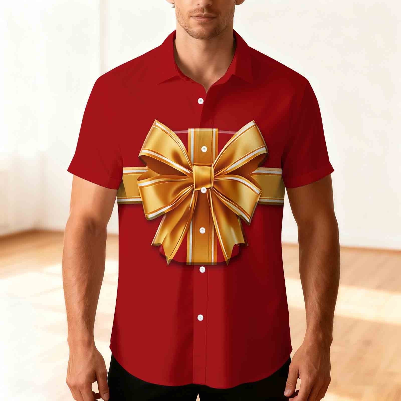 Cadancy Tuxedo Shirts for Men Funny Graphic Valentine Day Short