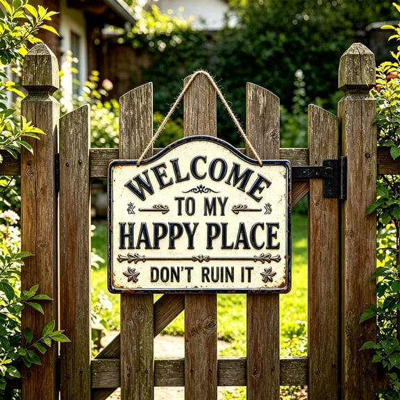 Cadancy Wall Decor Vintage Wooden Welcome Sign Plaque Rustic Hanging Porch Decoration Outdoor Garden Fence Gate Entryway Farmhouse Retro Art Yard Lawn Patio Home Exterior Accent Gift